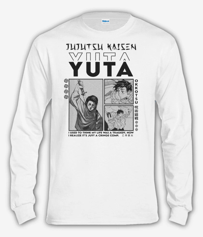 Polera manga larga Blanco de Yuta Okkotsu