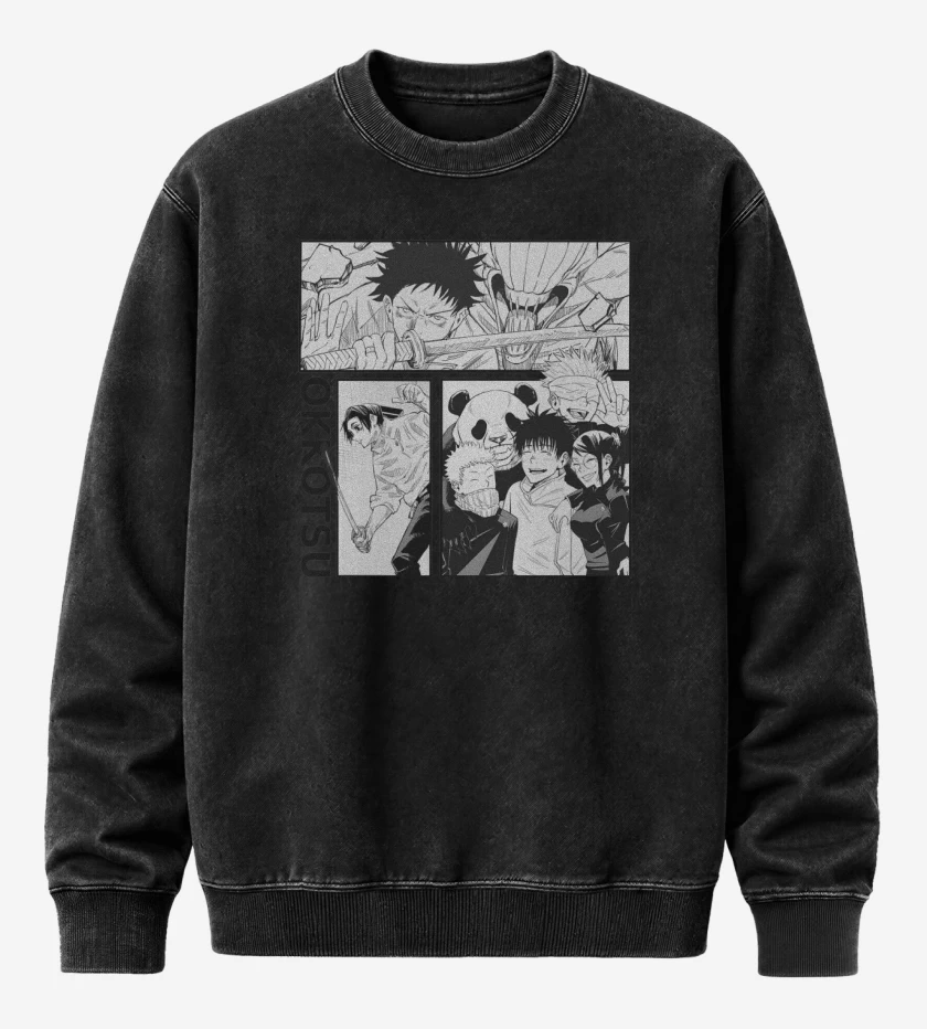 Poleron Polo Acid Wash Negro de Okkotsu