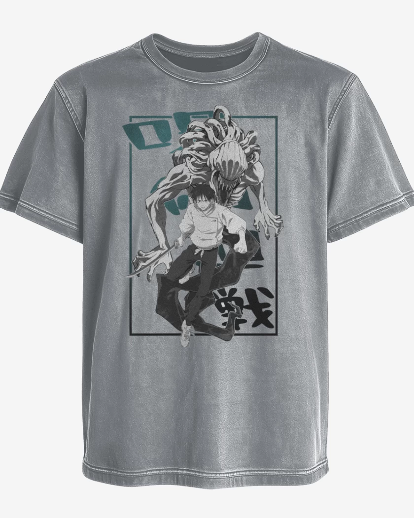 Polera desgastada Gris Melange de Yuta & Rika