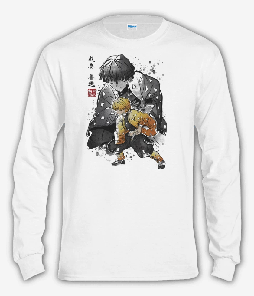Polera manga larga Blanco de Zenitsu Agatsuma 
