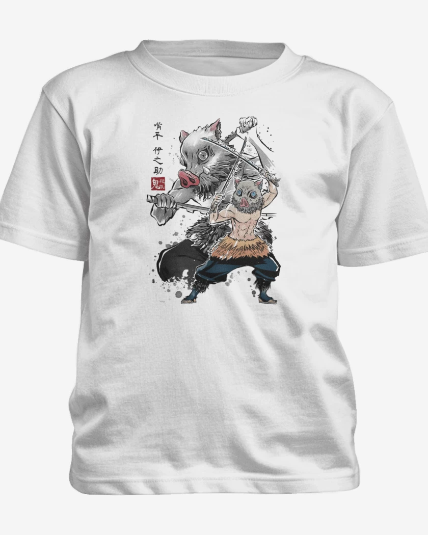 Polera de niño Blanco de Inosuke Hashibira 