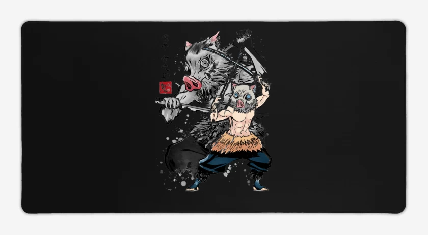 Mouse pad Gamer Negro de Inosuke Hashibira 