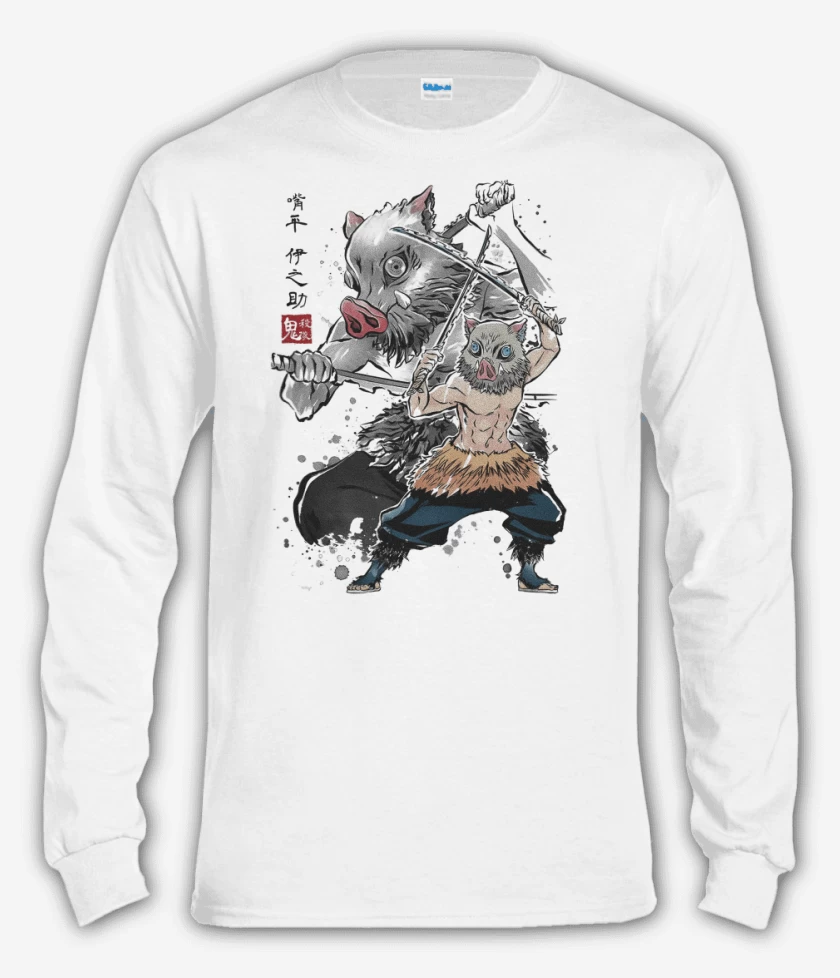 Polera manga larga Blanco de Inosuke Hashibira 