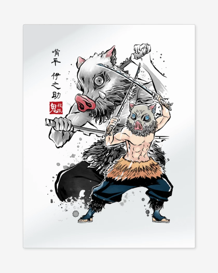 Print metalico Blanco de Inosuke Hashibira 