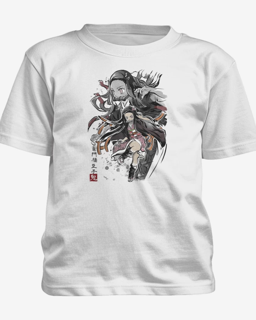 Polera de niño Blanco de Nezuko Kamado