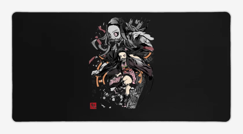 Mouse pad Gamer Negro de Nezuko Kamado