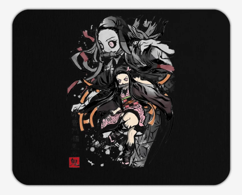 Mousepad Negro de Nezuko Kamado