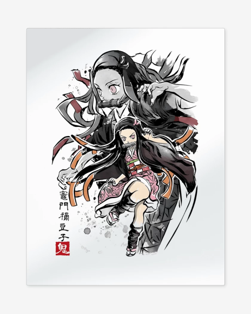 Print metalico Blanco de Nezuko Kamado