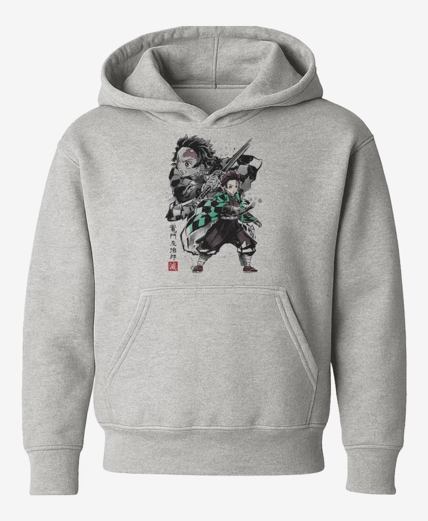 Poleron de niño Gris Melange de Tanjiro Kamado