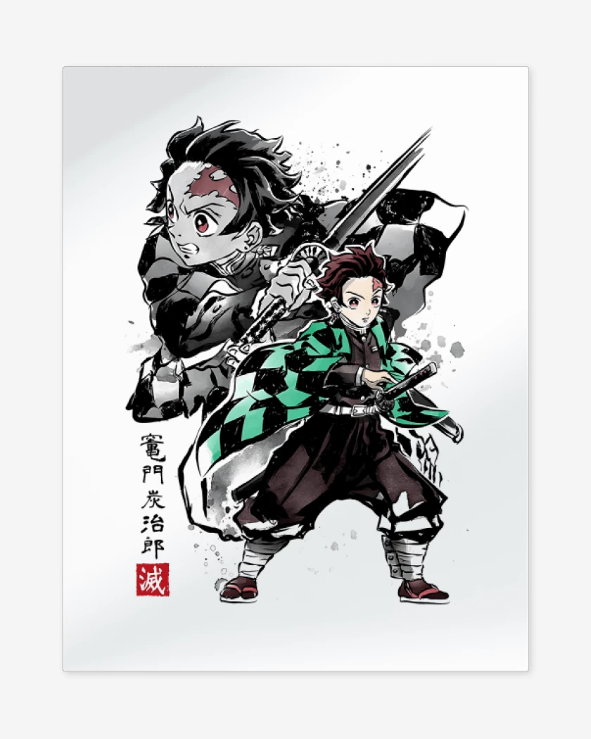 Print metalico Blanco de Tanjiro Kamado