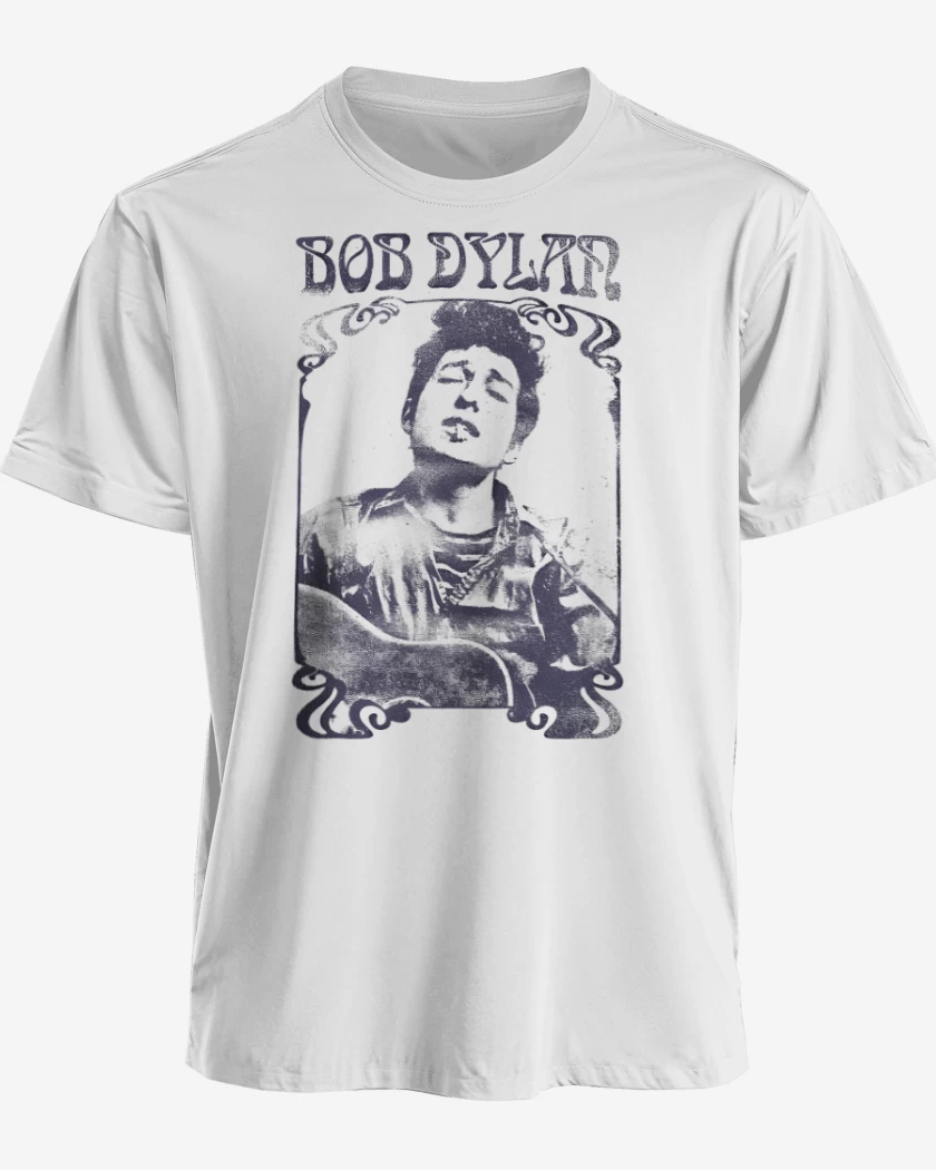 Polera premium Blanco de Bob Dylan 2