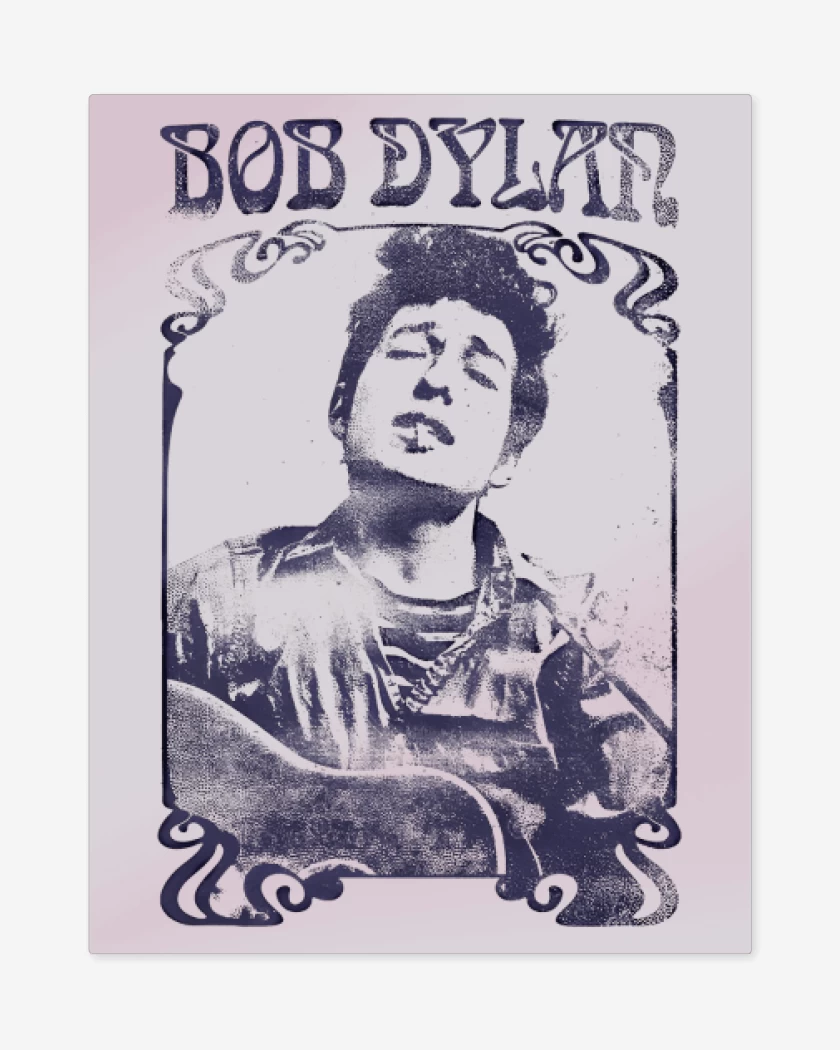 Print metalico Rosa Pastel de Bob Dylan 2