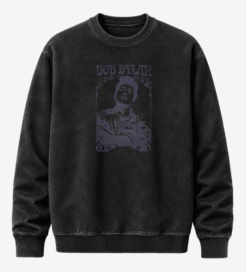 Poleron Polo Acid Wash Negro de Bob Dylan 2