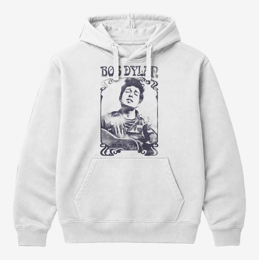 Polerón Canguro Blanco de Bob Dylan 2