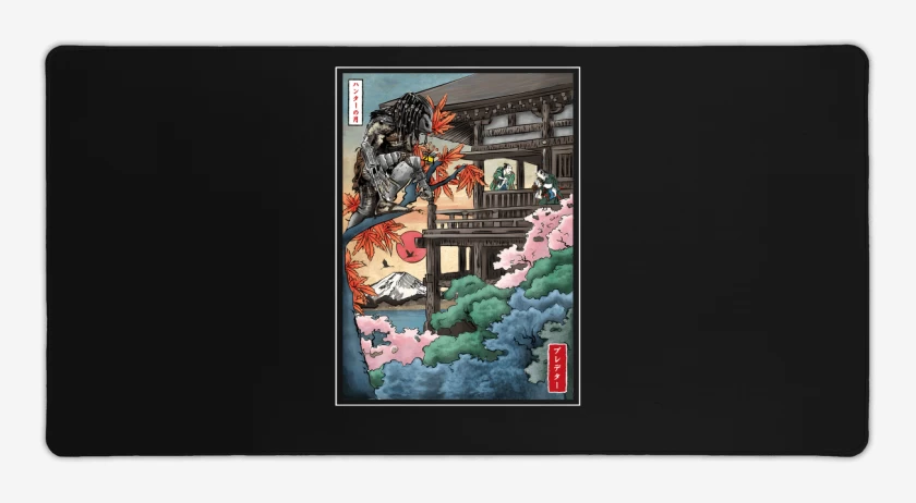 Mouse pad Gamer Negro de Depredador Ukiyo e