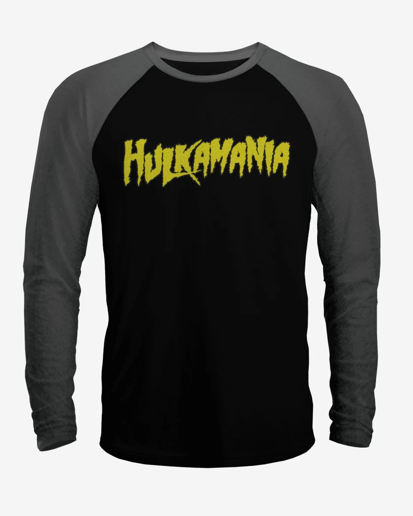 Polera Raglan Negro / Negro Heather de Hulkamania