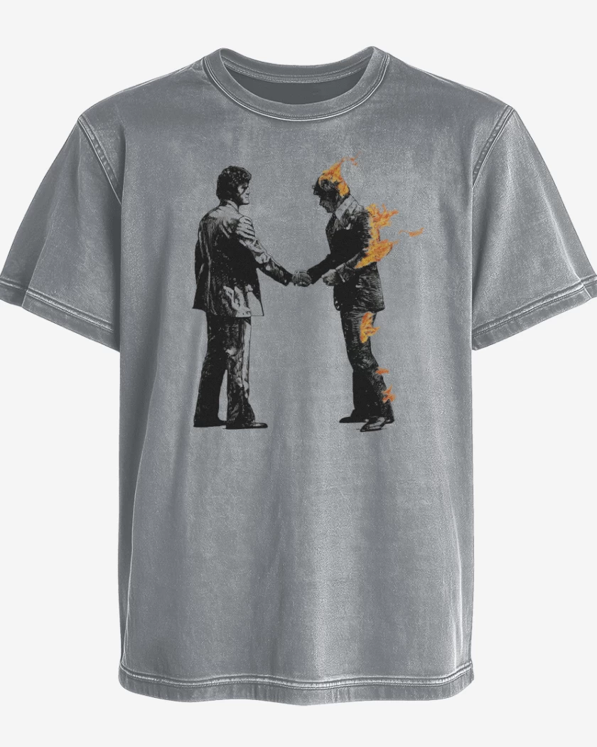 Polera desgastada Gris Melange de Minimal WYWH