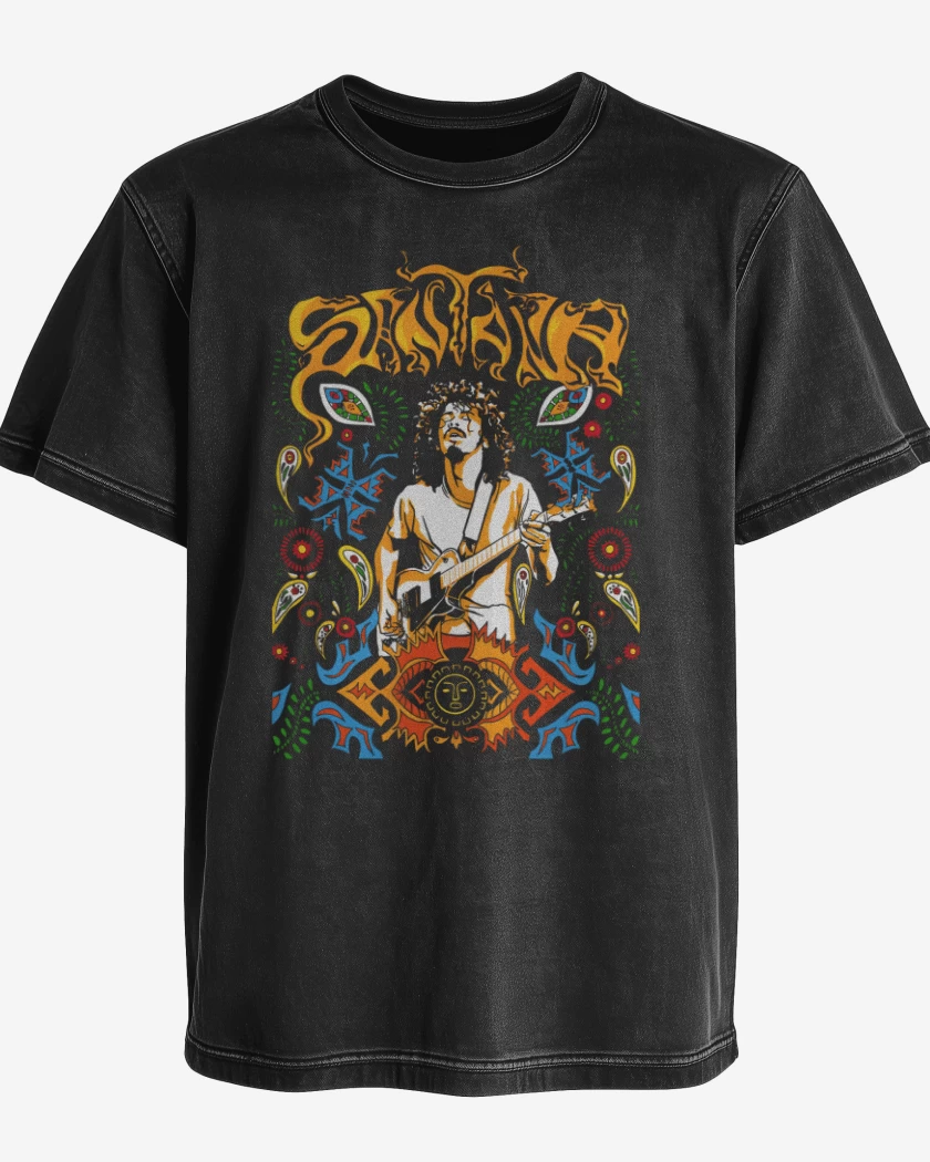 Polera desgastada Negro de Santana