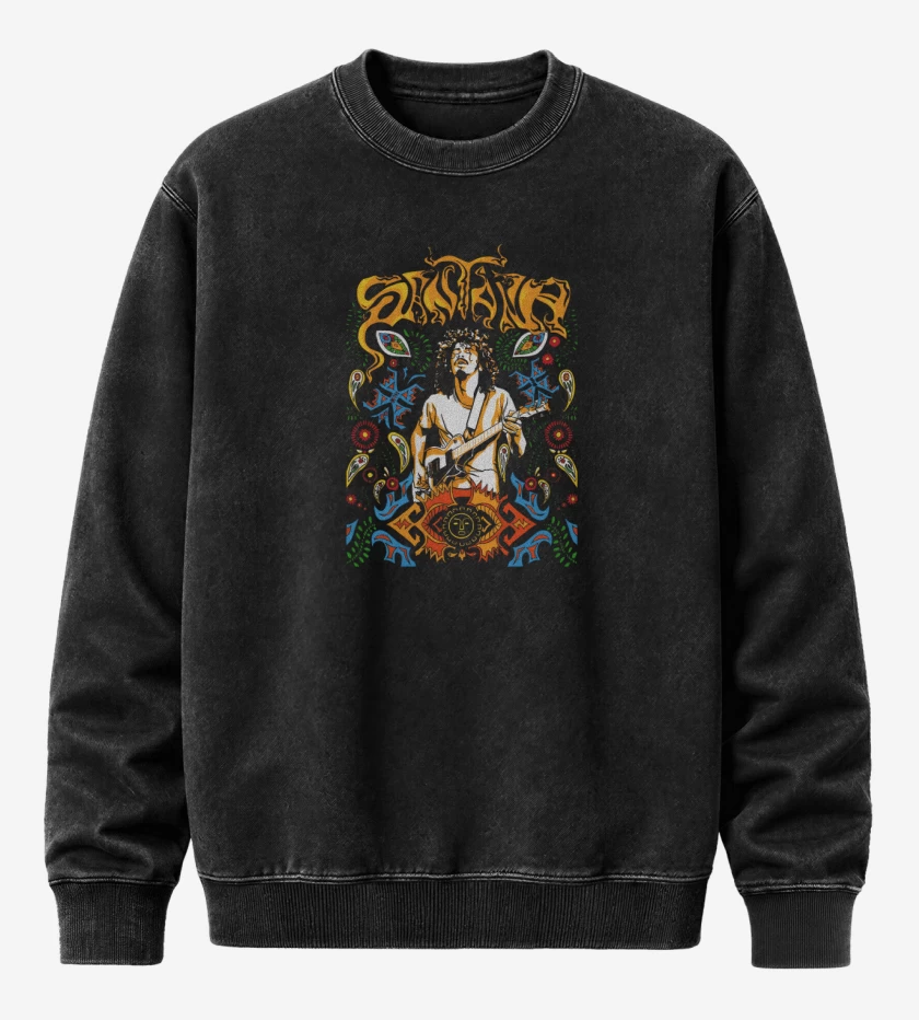 Poleron Polo Acid Wash Negro de Santana