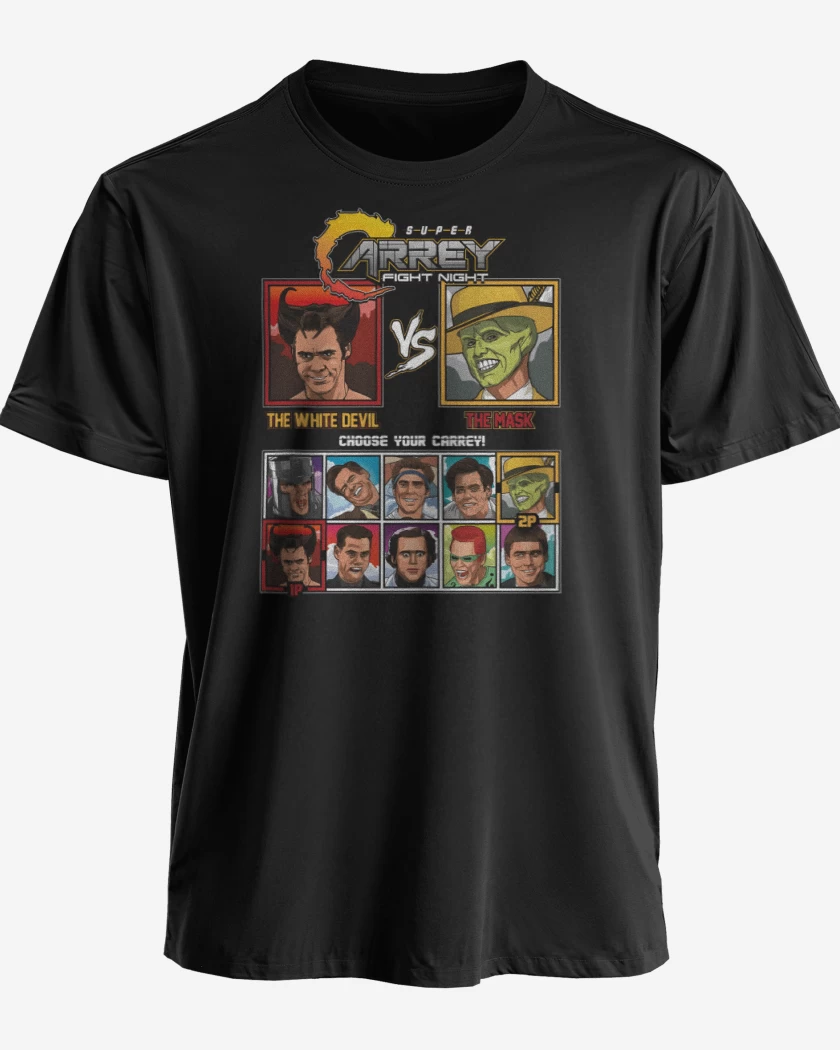 Polera premium Negro de Super Carrey fight