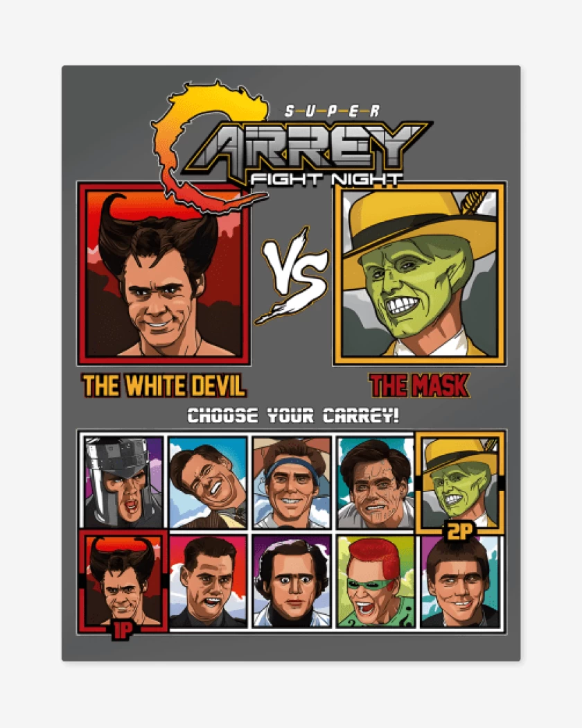 Print metalico Carbon de Super Carrey fight