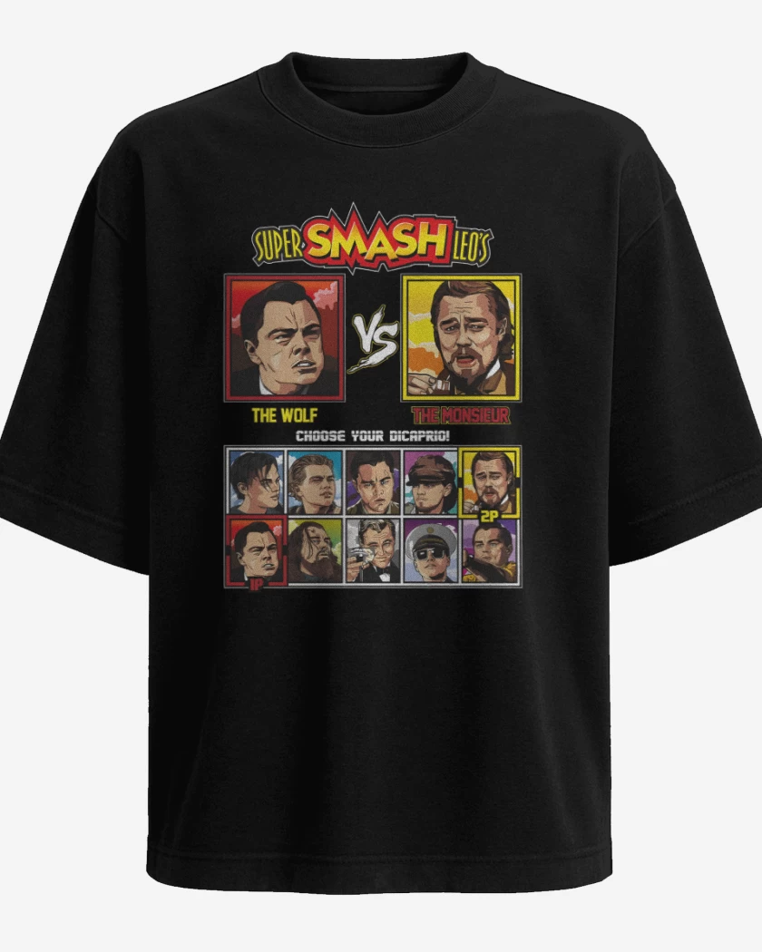 Polera Oversize Negro de Super smash leo