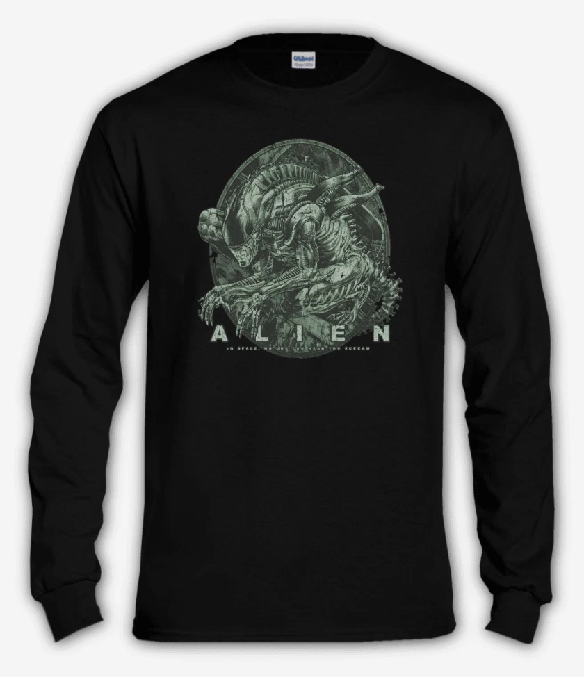 Polera manga larga Negro de Xenomorfo