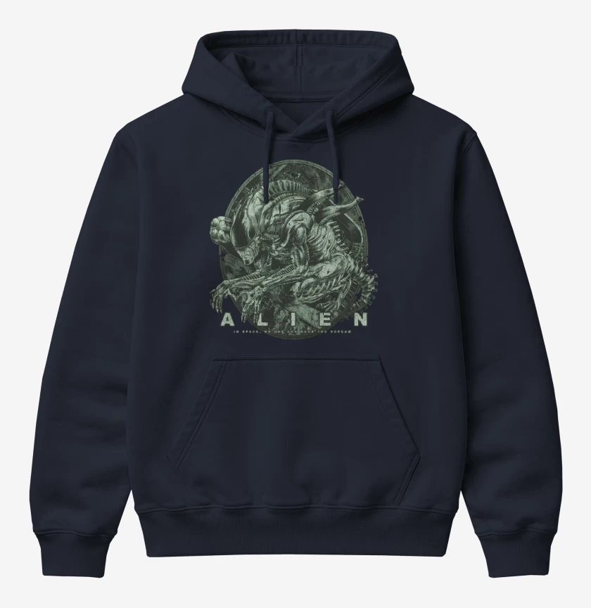 Poleron Canguro básico Azul Marino de Xenomorfo