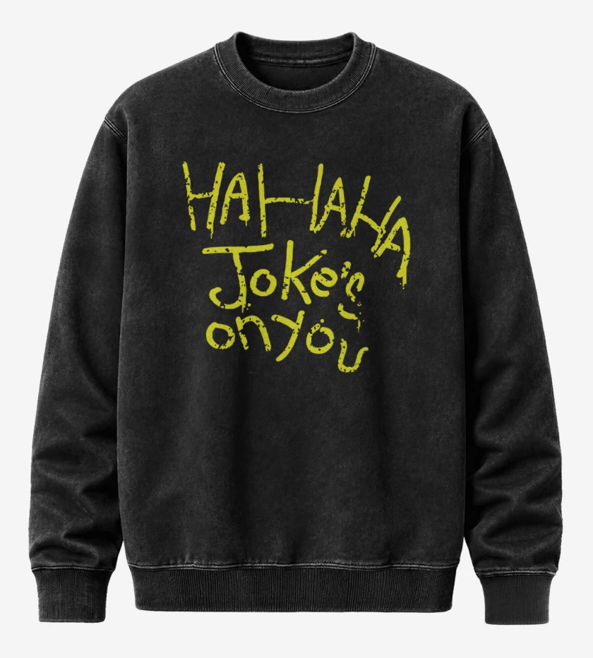Poleron Polo Acid Wash Negro de Hahaha Jokes onYou