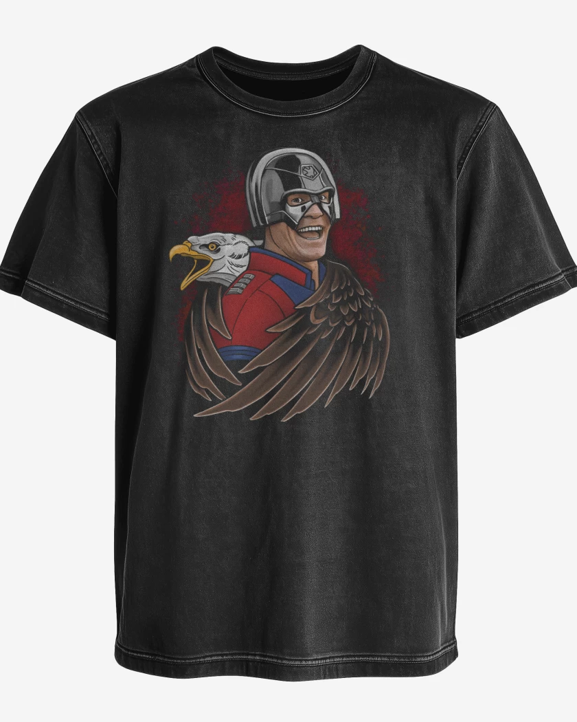Polera desgastada Negro de JohnMaker