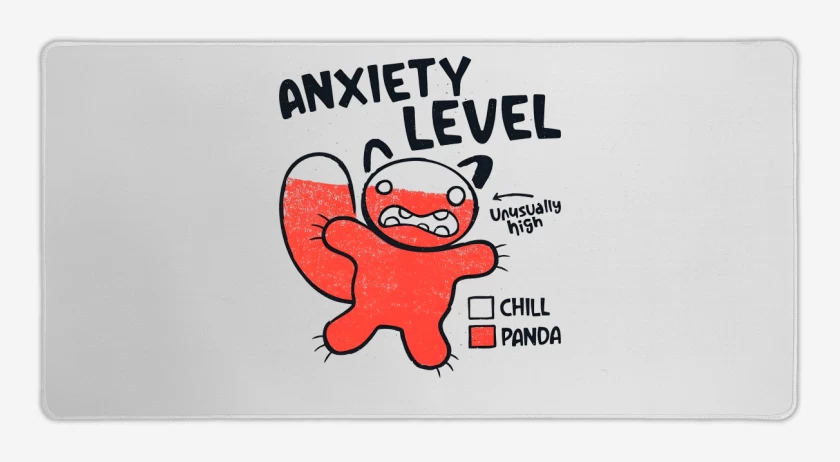 Mouse pad Gamer Blanco de Niveles de Ansiedad