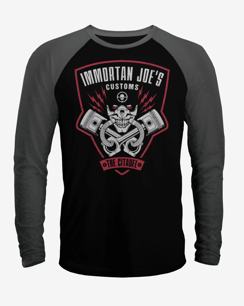 Polera Raglan Negro / Negro Heather de Immortan joes customs