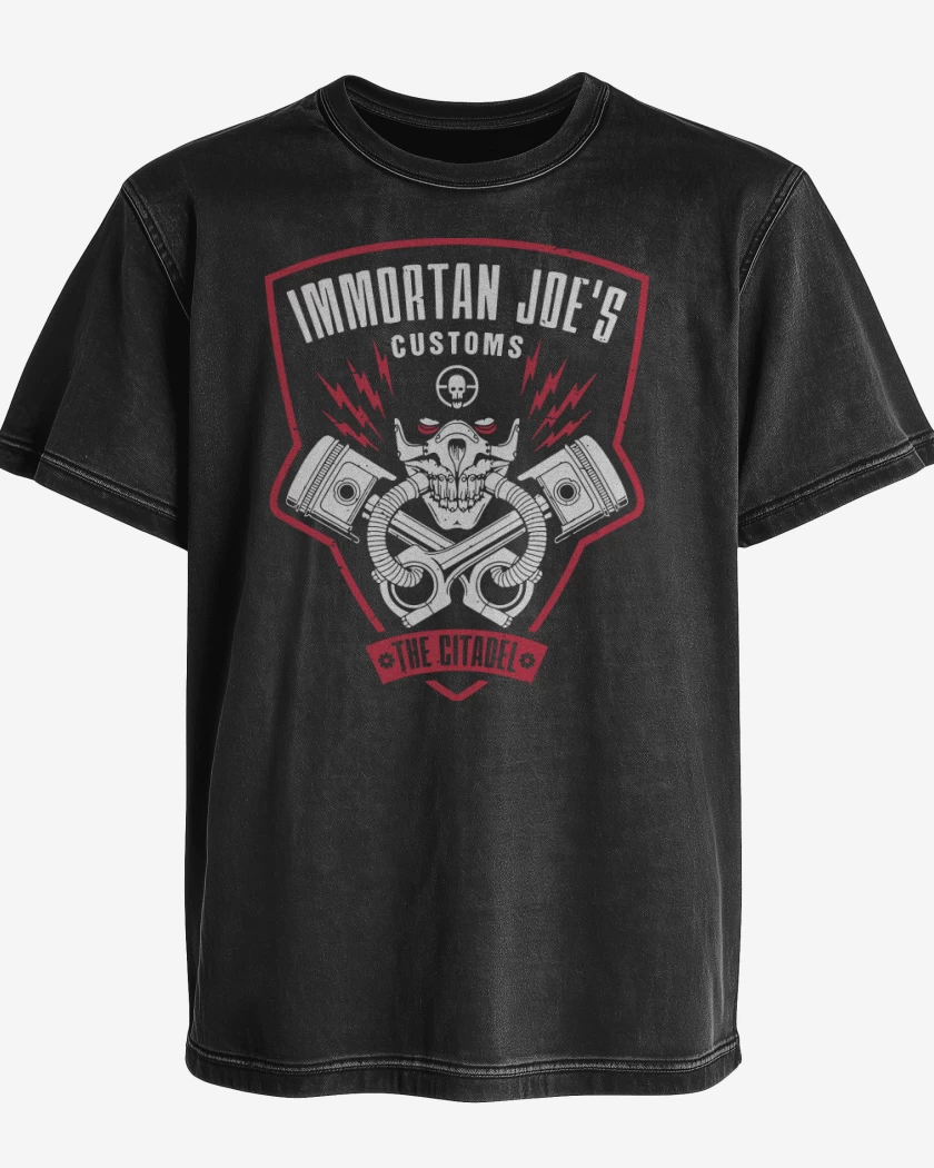 Polera desgastada Negro de Immortan joes customs