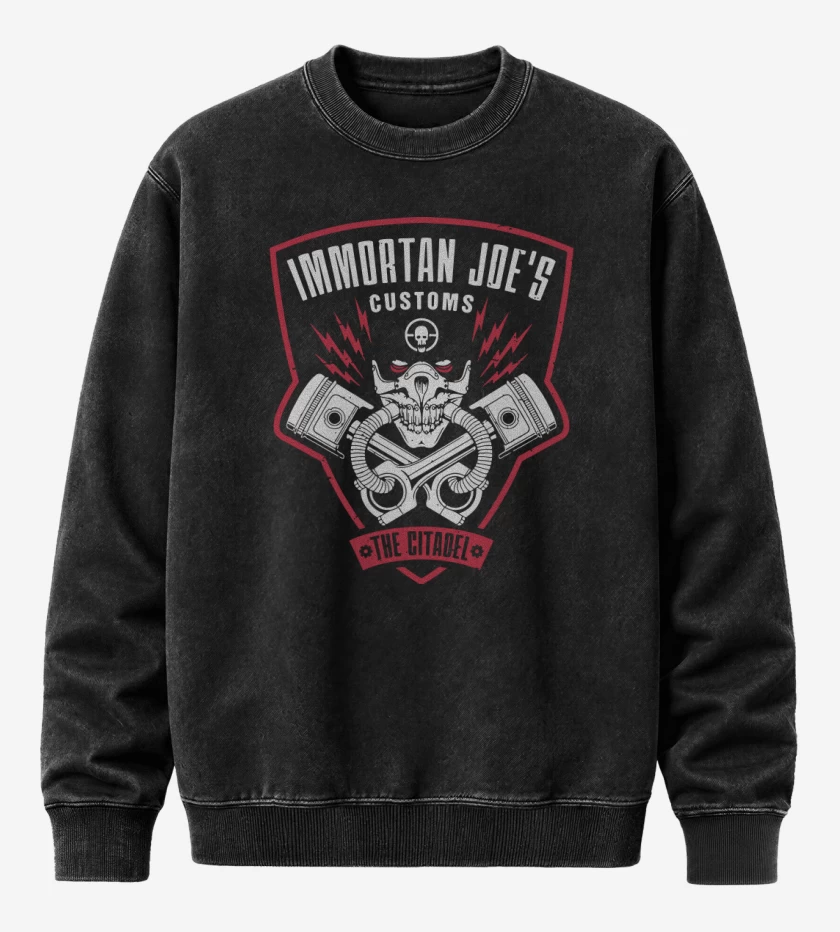 Poleron Polo Acid Wash Negro de Immortan joes customs