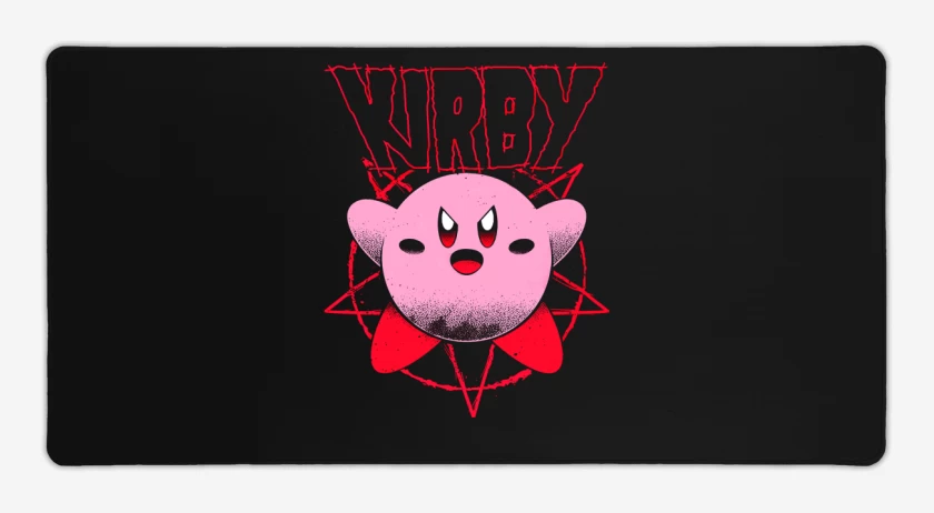 Mouse pad Gamer Negro de Kirby 
