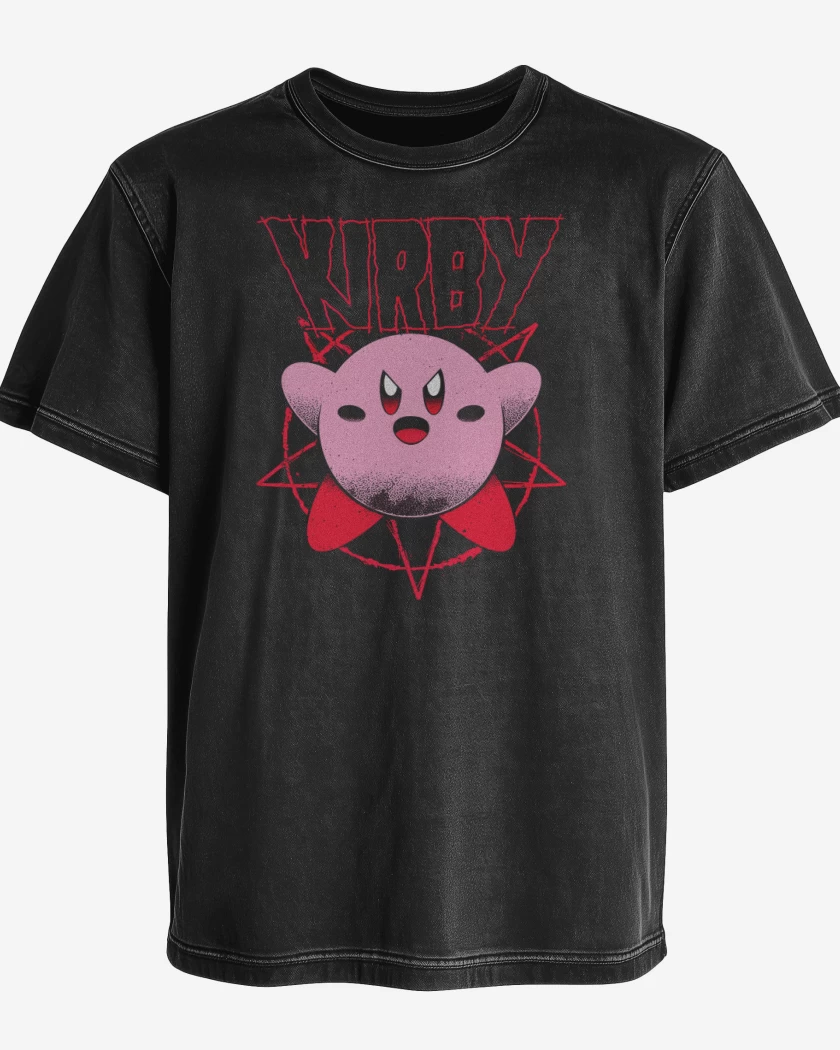 Polera desgastada Negro de Kirby 