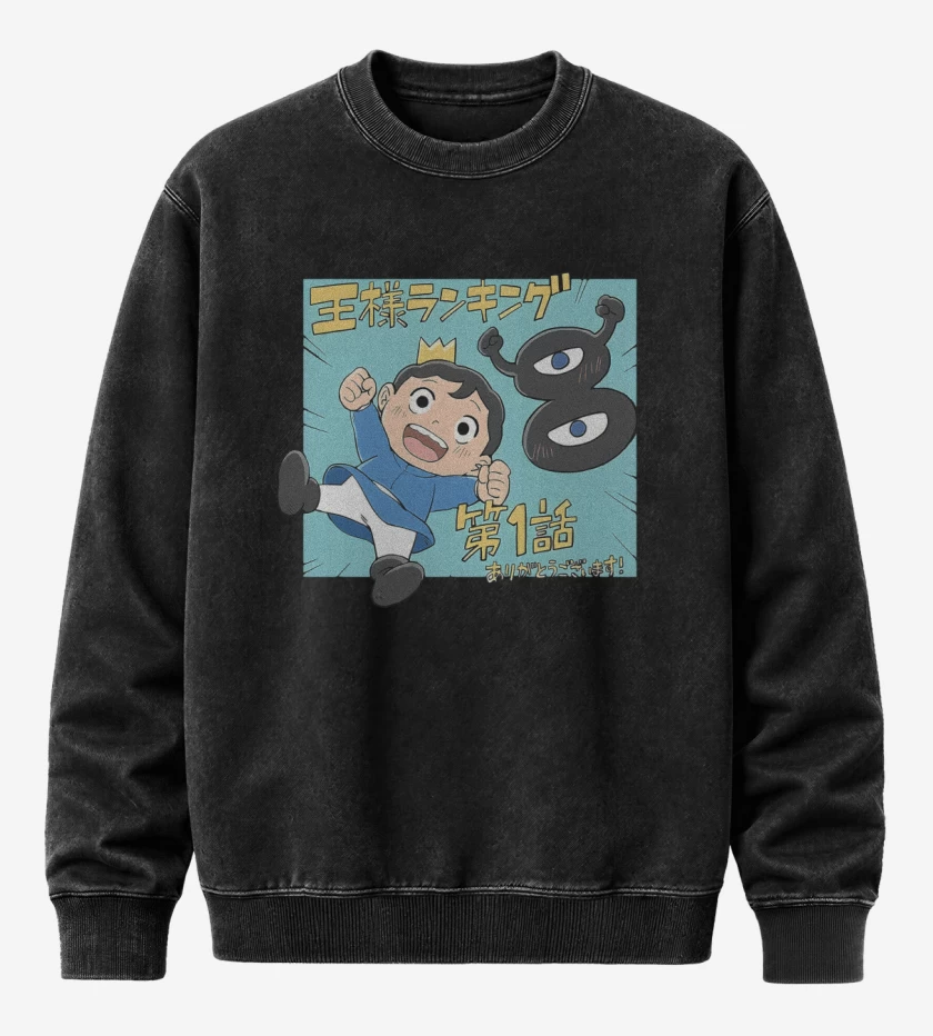 Poleron Polo Acid Wash Negro de Ranking of Kings
