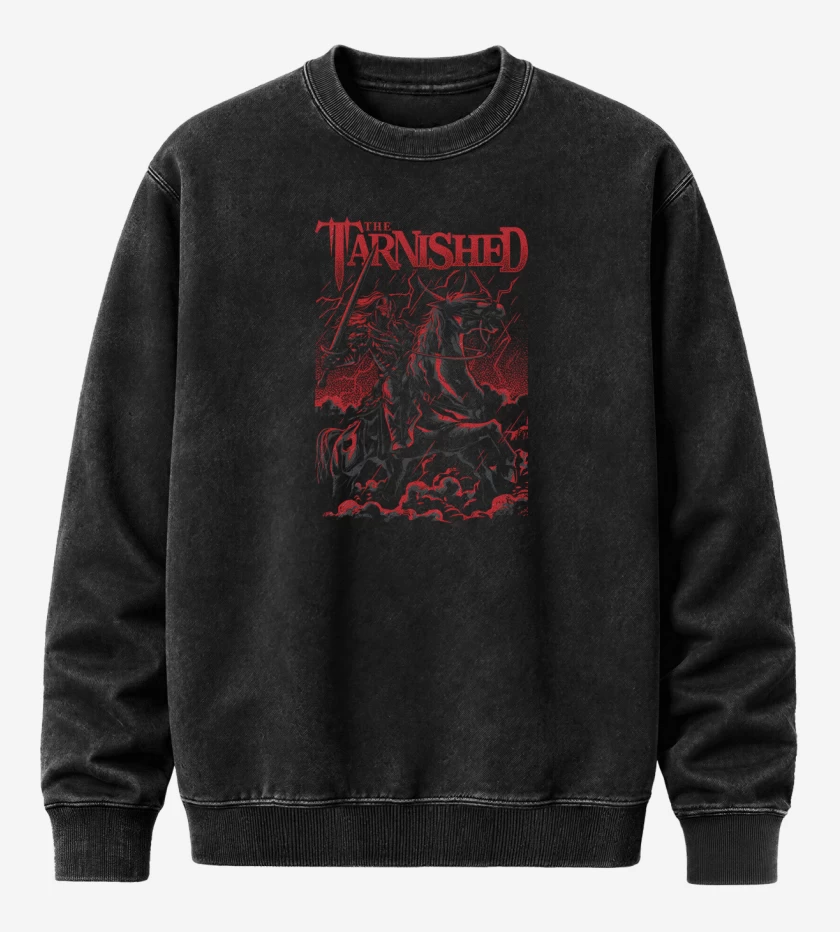 Poleron Polo Acid Wash Negro de The Tarnished 02