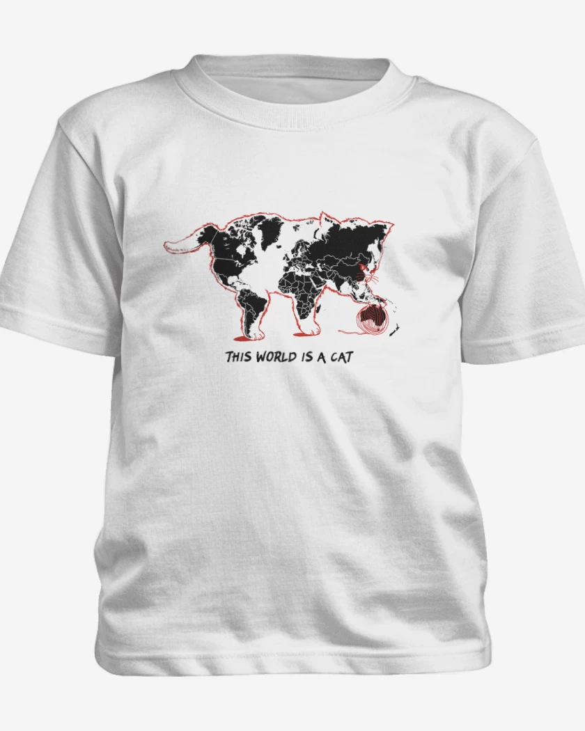 Polera de niño Blanco de El Mundo es un Gato