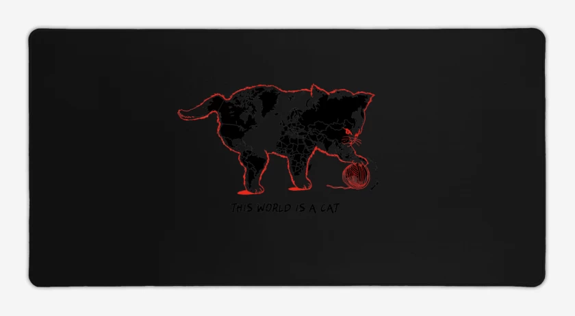 Mouse pad Gamer Negro de El Mundo es un Gato
