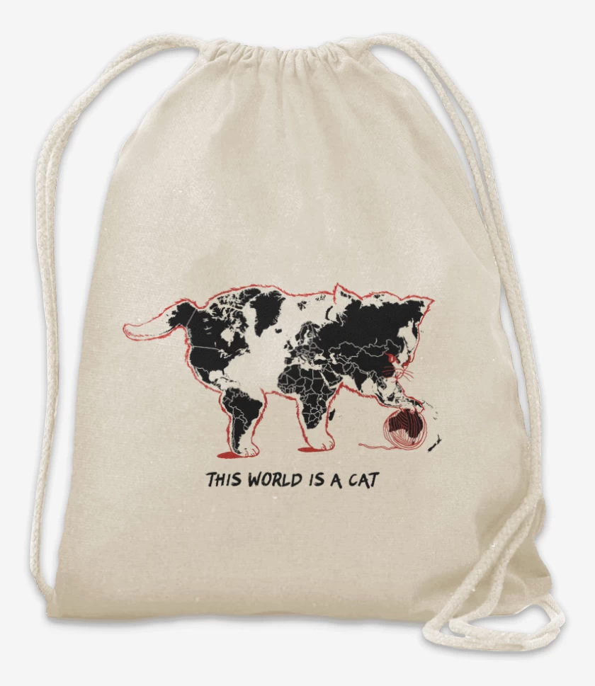 Mochila Blanco de El Mundo es un Gato