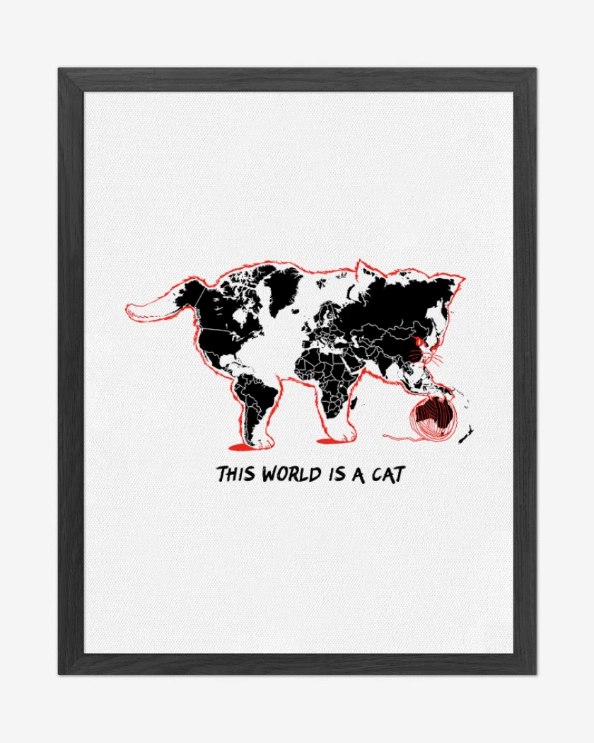 Cuadro decorativo Blanco de El Mundo es un Gato