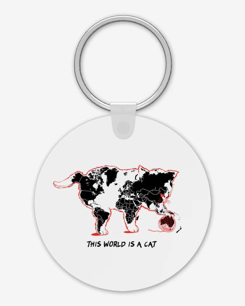 Llavero Blanco de El Mundo es un Gato