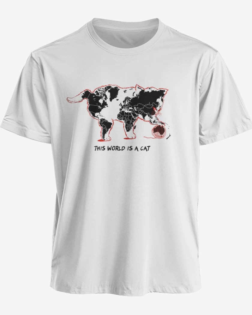 Polera premium Blanco de El Mundo es un Gato
