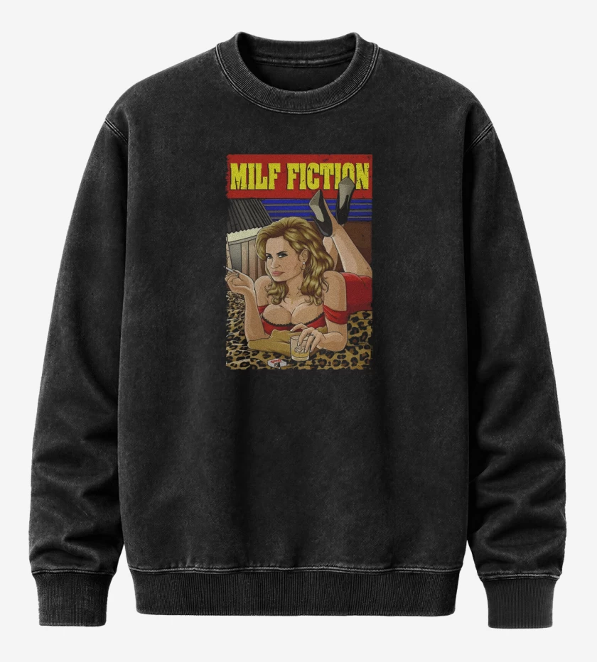 Poleron Polo Acid Wash Negro de Milf Fiction