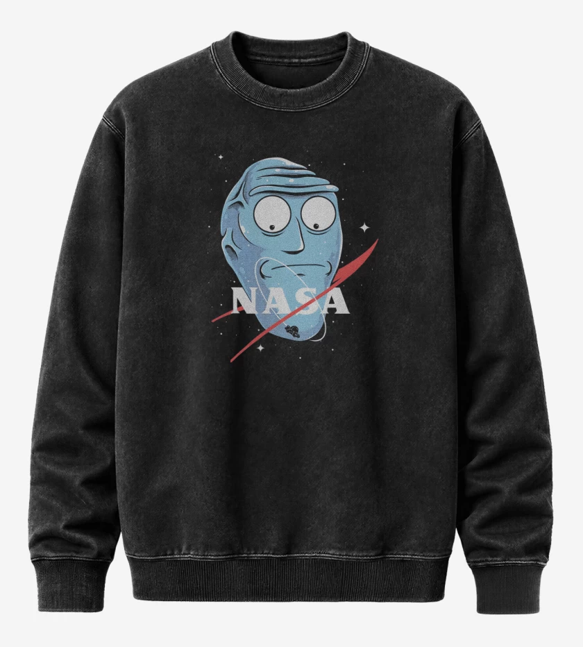 Poleron Polo Acid Wash Negro de Rick NASAnchez