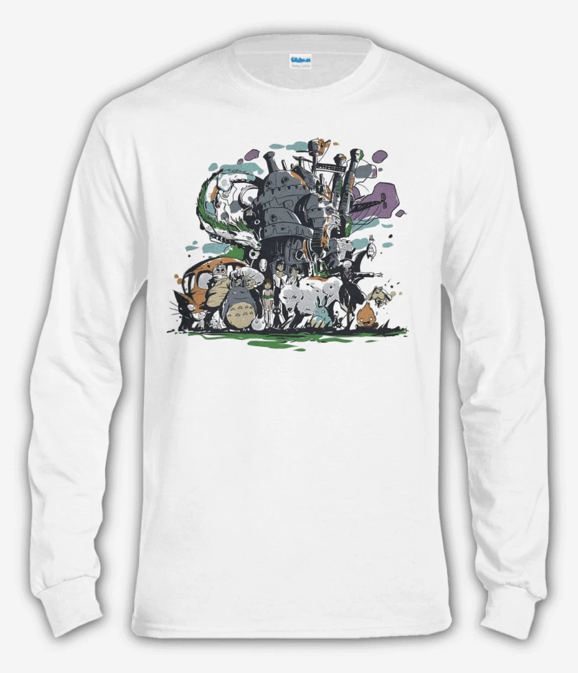 Polera manga larga Blanco de Miyazakiverse