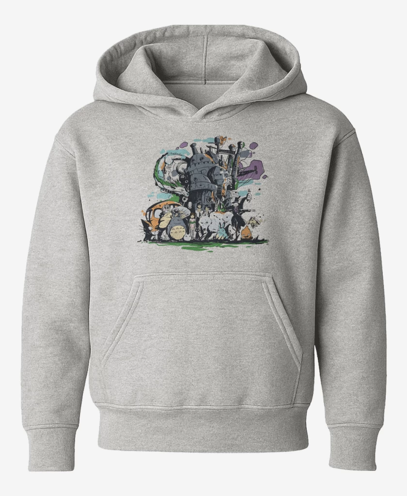 Poleron de niño Gris Melange de Miyazakiverse