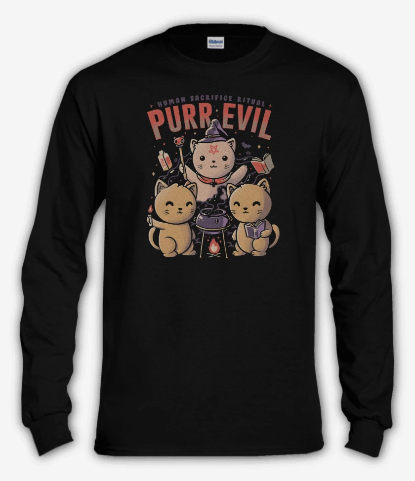 Polera manga larga Negro de Purr Evil