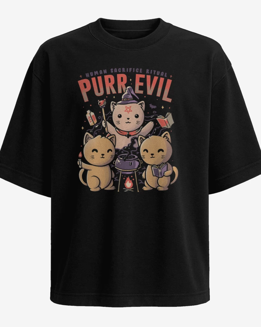 Polera Oversize Negro de Purr Evil